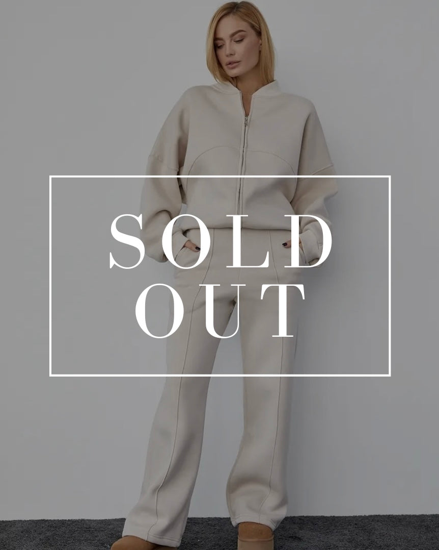 Beige Casual Loose Tracksuit