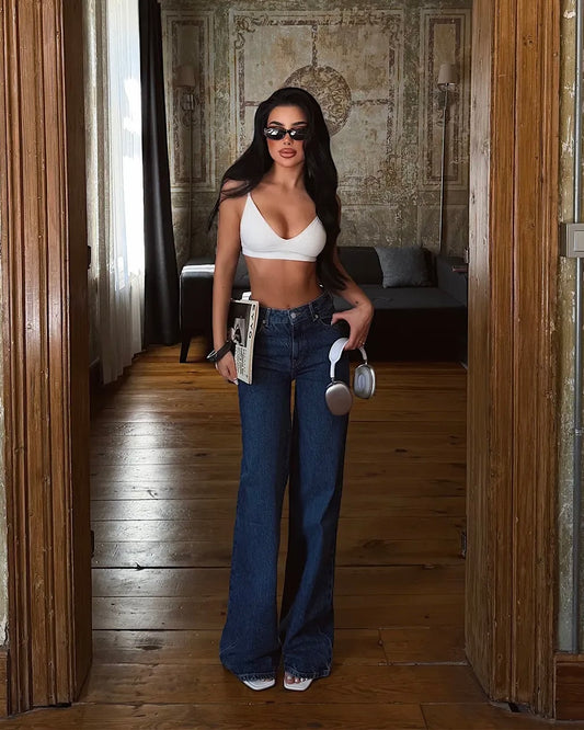 Vintage High-Waist Flared Denim Jeans | جينز واسع عالي الخصر ستايل ڤينتج