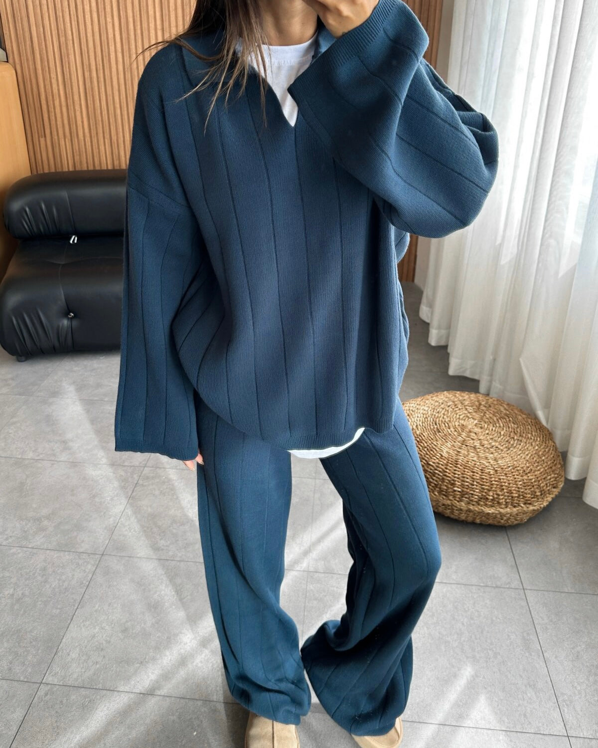 Cozy Deep Blue Loungewear Set