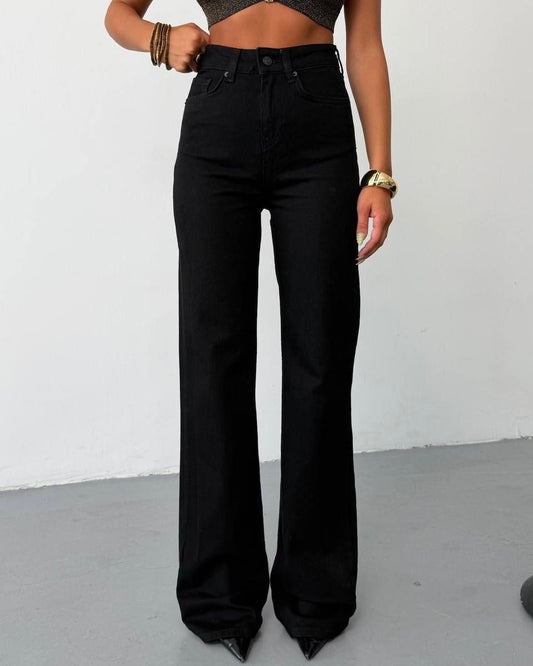 Black High-Waisted Jeans | جينز أسود بخصر عالي