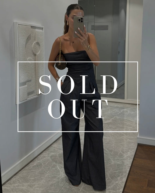 Elegant Dark Denim Set | طقم جينز غامق أنيق