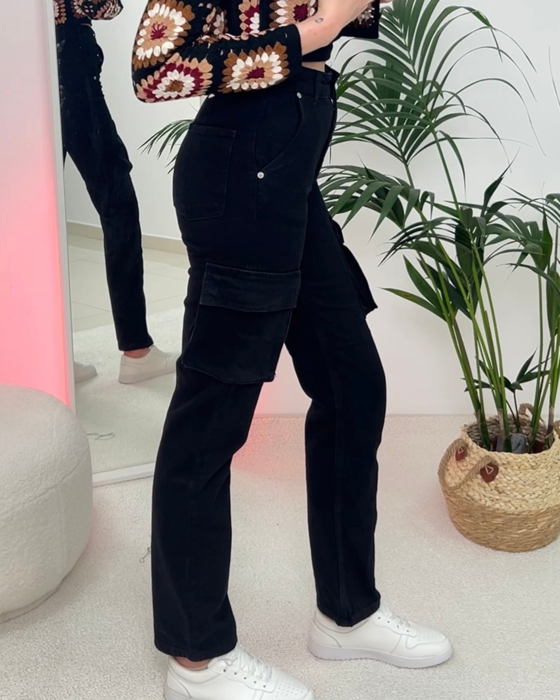 Black Cargo Jeans | جينز كارغو أسود