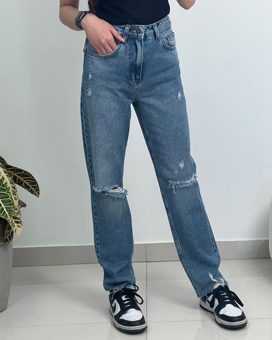 Blue Distressed Jeans | جينز أزرق ممزق