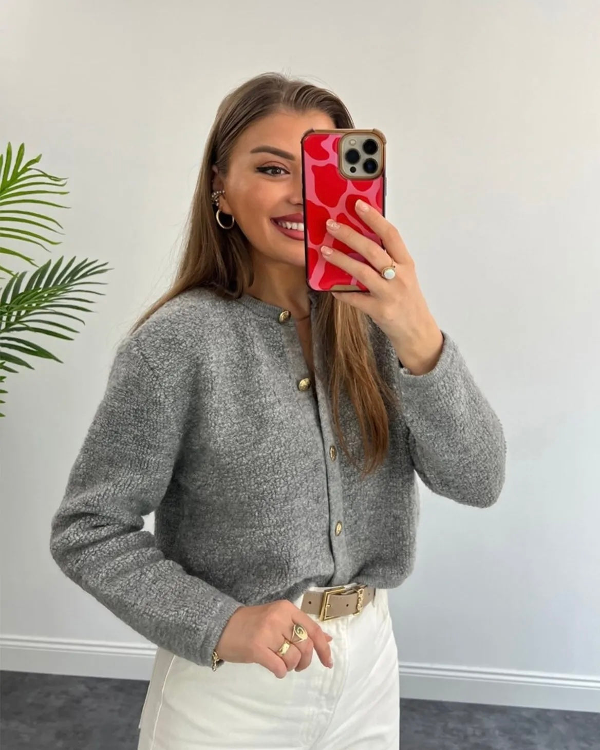 سترة رمادية رقيق