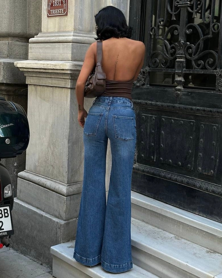 High-Waist Wide-Leg Jeans | جينز عريض عالي الخصر