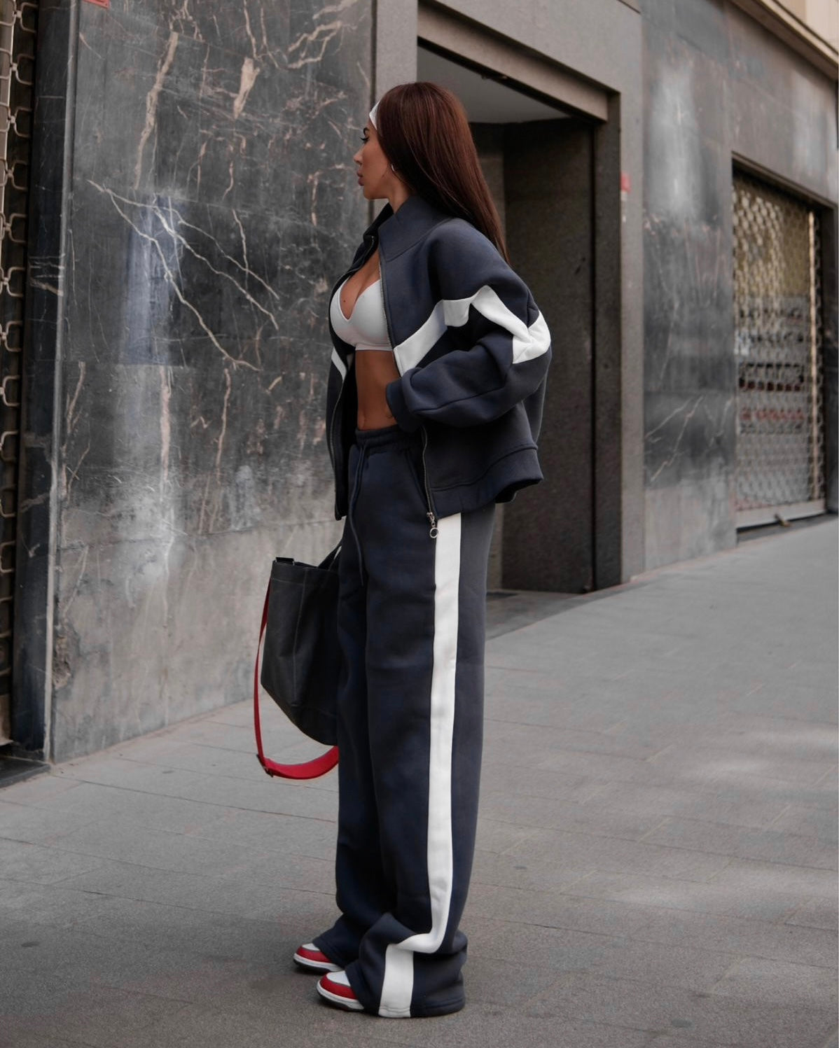 Navy Casual Loose Tracksuit