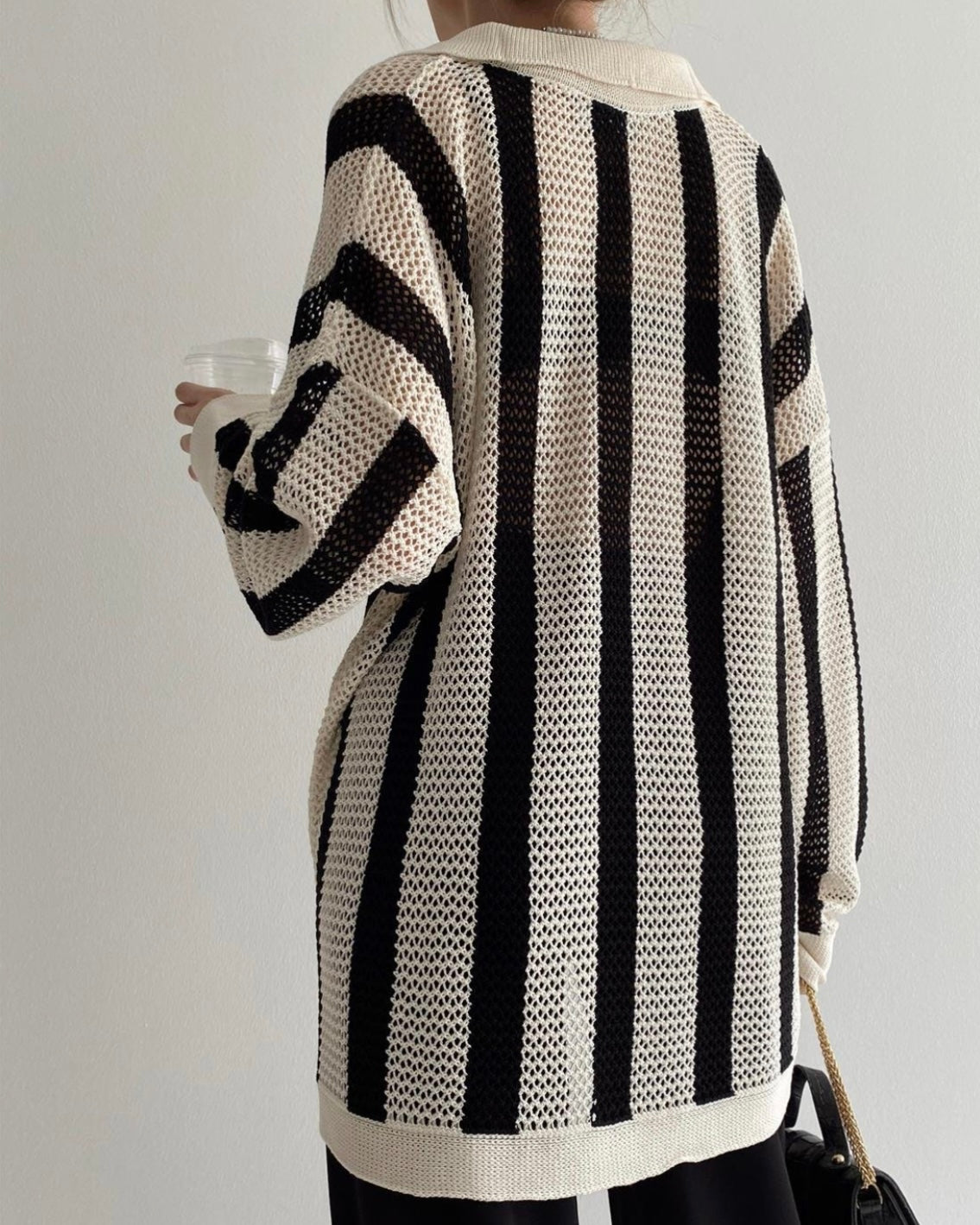 קרדיגן קרושה עם פסים