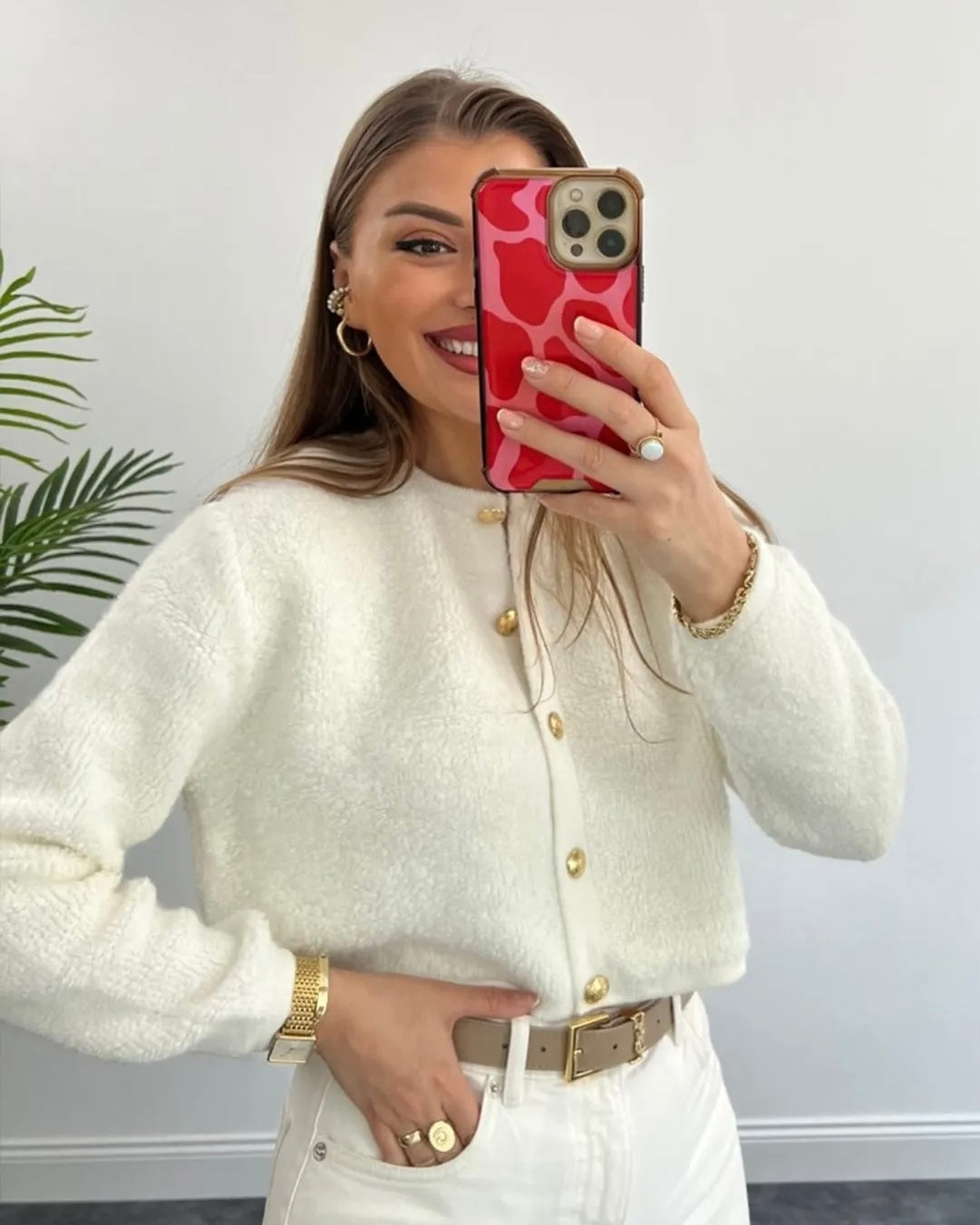 White Fluffy Cardigan