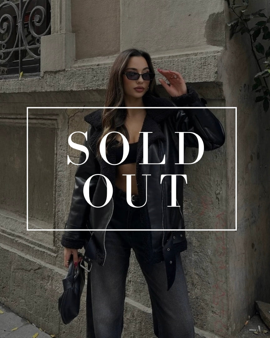 All Black Leather Shearling Jacket