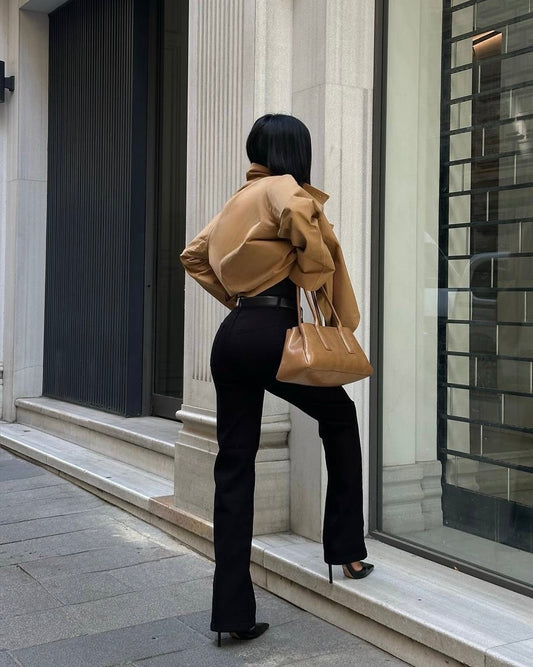 Jet Black Denim Straight Leg Jeans | جينز أسود بقصة مستقيمة