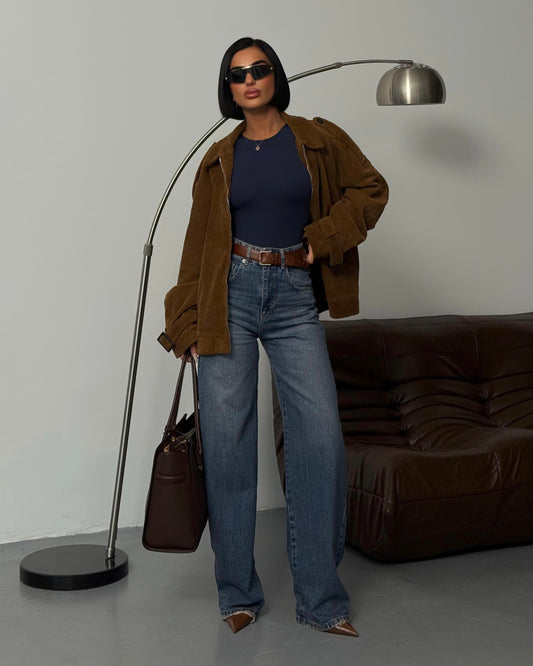 Timeless High-Rise Relaxed Wide-Leg Denim | جينزكلاسيكي واسع الساق بخصر مرتفع