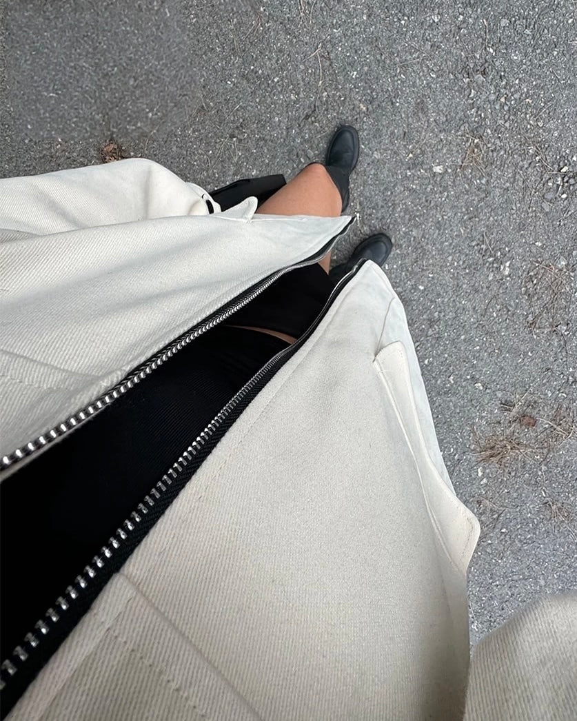 Cream Jacket with Black Cuffs & Collar