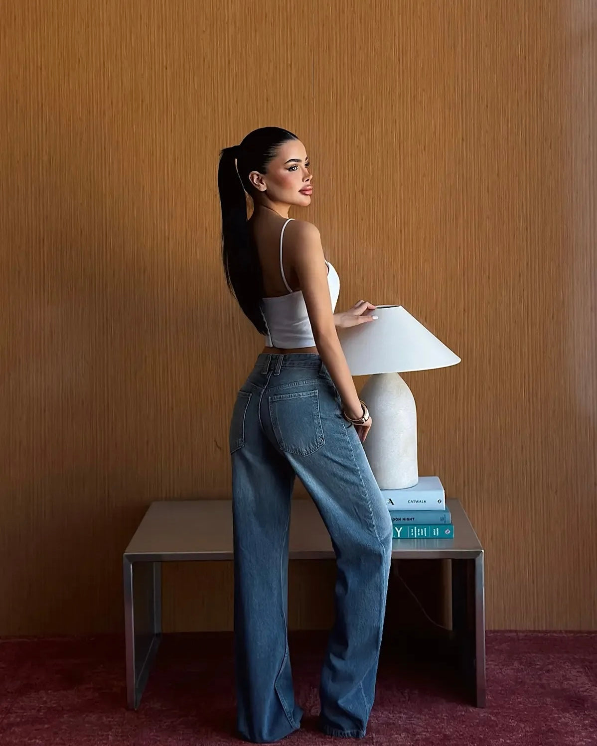 Straight Blue Jeans | جينز ازرق بقصة مستقيمة