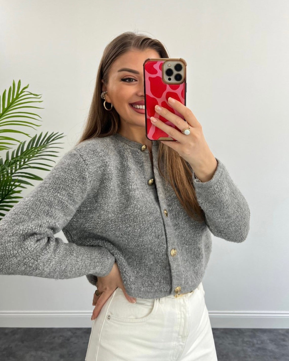 سترة رمادية رقيق