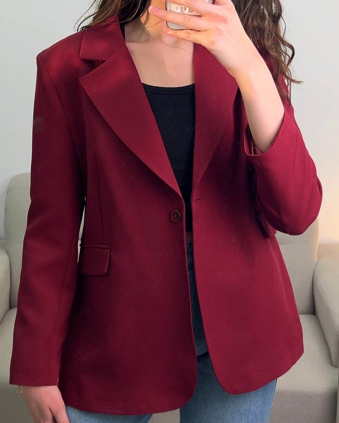 Maroon Luxe Blazer | بليزر فاخر بلون المارون