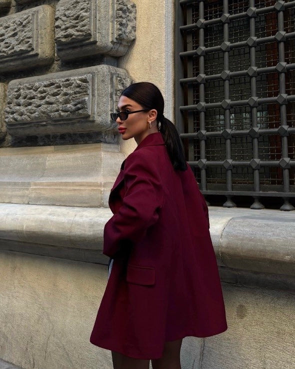 Maroon Luxe Blazer | بليزر فاخر بلون المارون