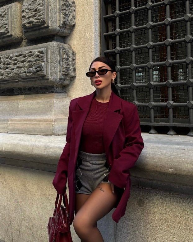 Maroon Luxe Blazer | بليزر فاخر بلون المارون
