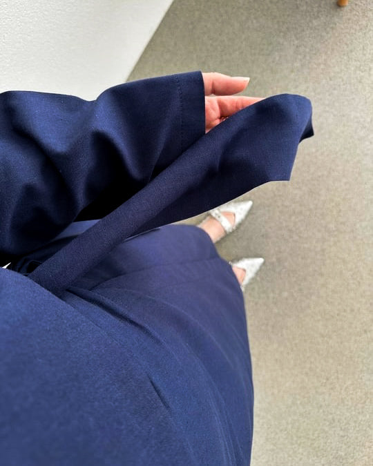 Soft Navy Skirt & Top Set | طقم تنورة وقميص كحلي ناعم