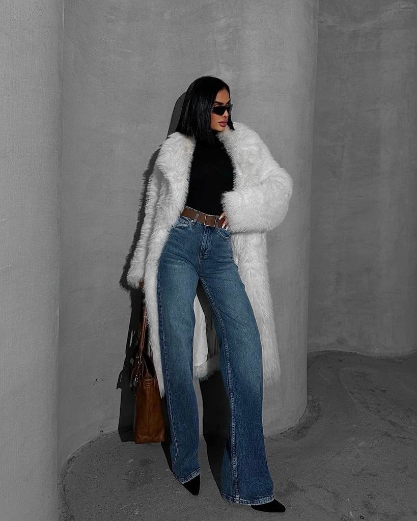 Timeless High Waisted Medium Wash Straight Jeans | جينز بخصر عالٍ وقصّة مستقيمة