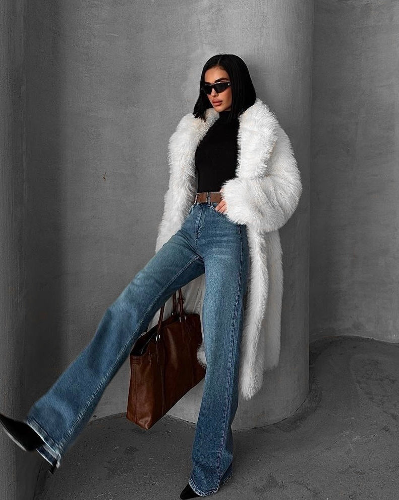 Timeless High Waisted Medium Wash Straight Jeans | جينز بخصر عالٍ وقصّة مستقيمة