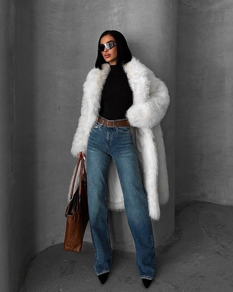 Timeless High Waisted Medium Wash Straight Jeans | جينز بخصر عالٍ وقصّة مستقيمة