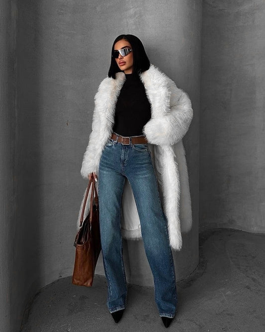 Timeless High Waisted Medium Wash Straight Jeans | جينز بخصر عالٍ وقصّة مستقيمة