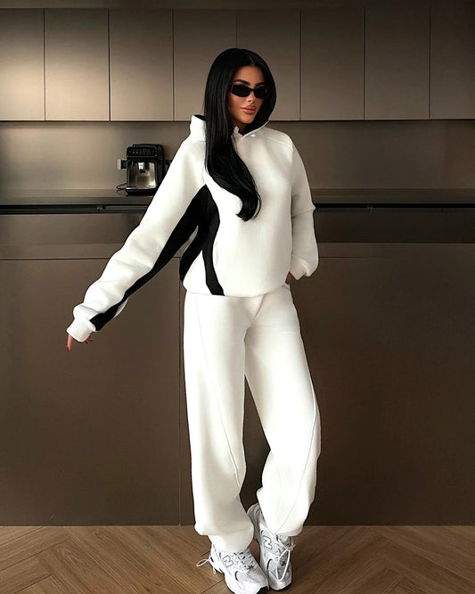 Contrast Edge Black & White Two-Piece Set