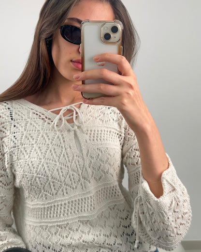 Elegant Crochet Lace Top