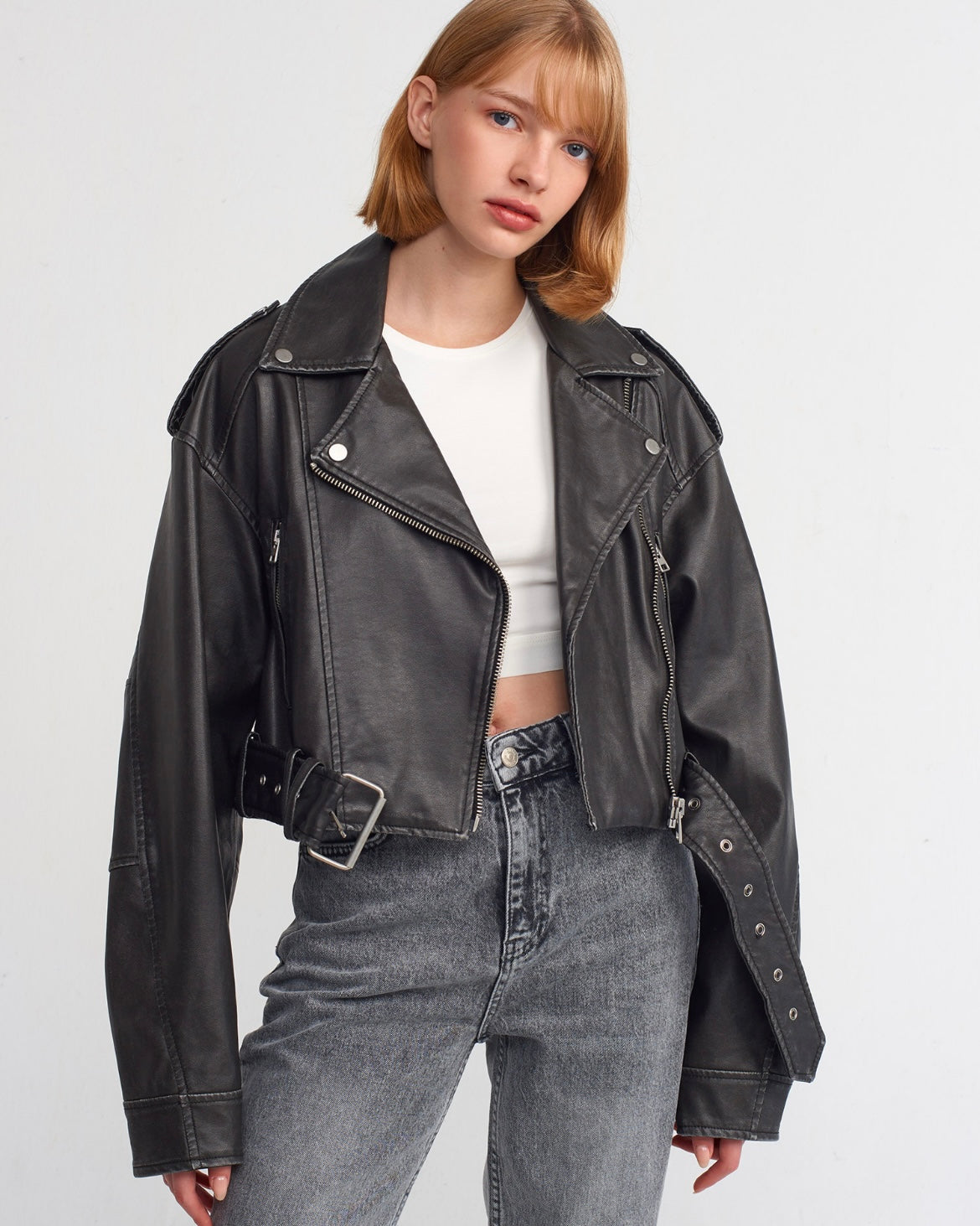 Vintage Leather Biker Jacket