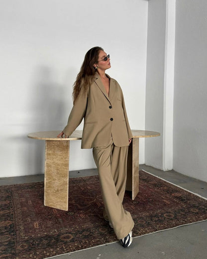 Timeless Oversized Beige Suit