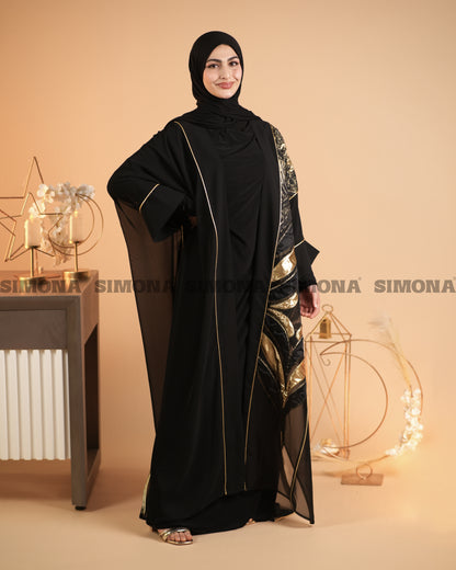 Luxurious Black & Gold Kaftan