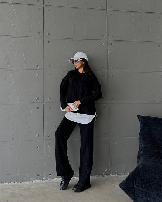 סט סרוג שחור