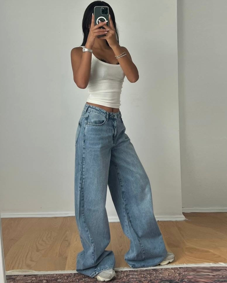 Baggy Wide-Leg Jeans | جينز بقصة باغي واسعة