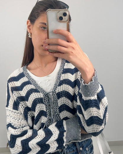 Patterned Knit Cardigan