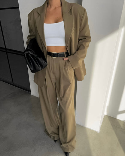 Timeless Oversized Beige Suit