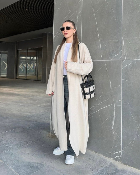 Knitted Long Ripped Cardigan