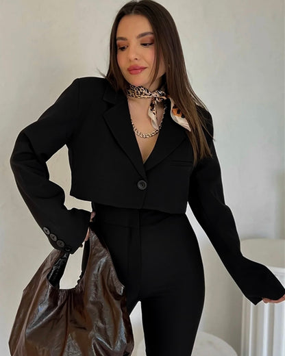 Cropped Black Blazer