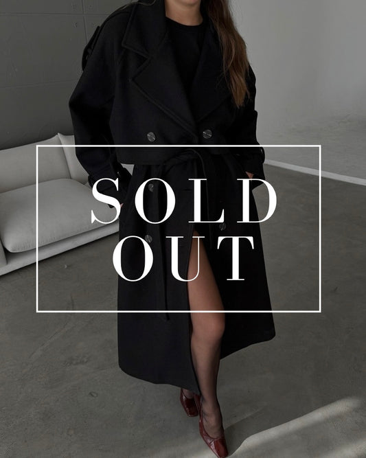 Black Wool Blend Coat