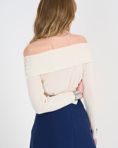 Off The Shoulder Breathable Knitwear Sweater