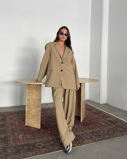 Timeless Oversized Beige Suit