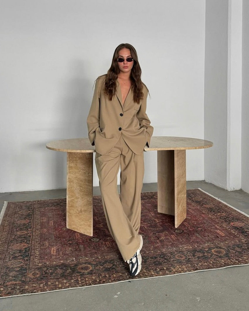 Timeless Oversized Beige Suit