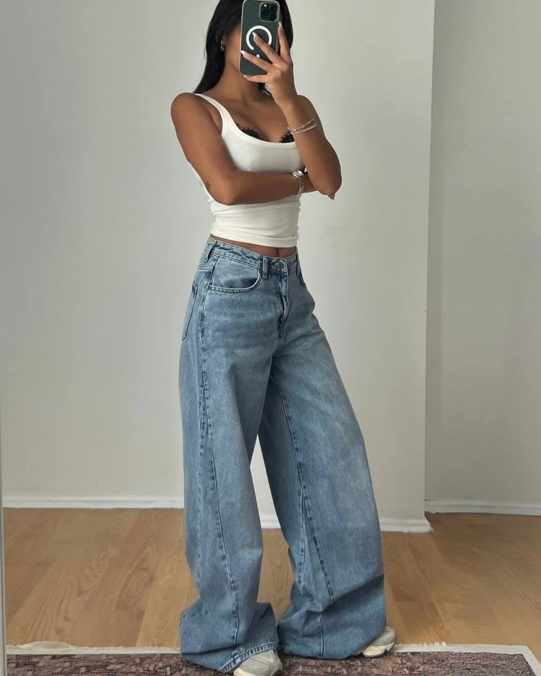 Baggy Wide-Leg Jeans | جينز بقصة باغي واسعة