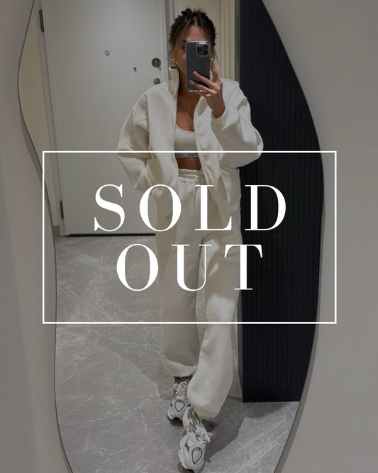 White Zipper Casual Loose Tracksuit