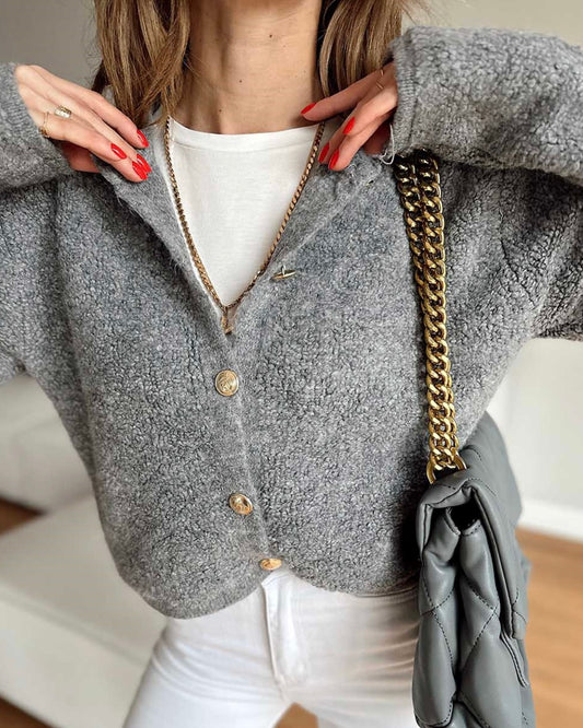 קרדיגן פלאפי אפור