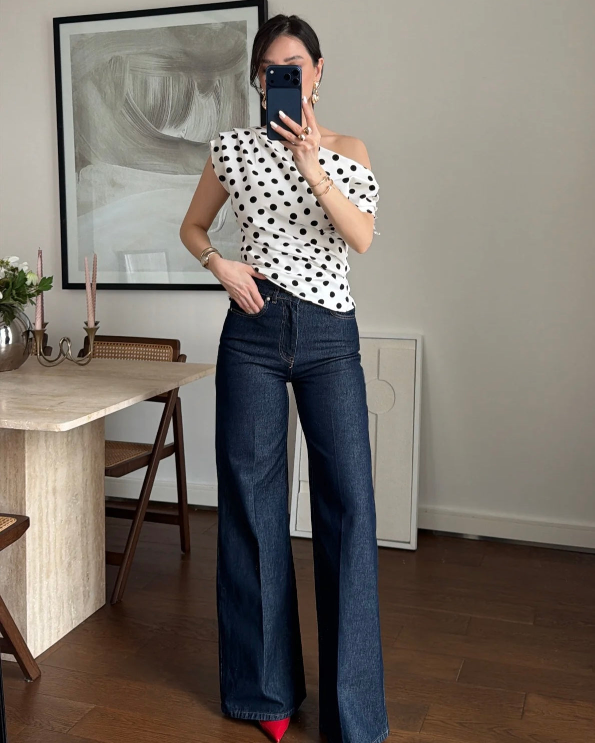 Polka Dot Off-Shoulder Top | توب منقط بقصة أوف شولدر