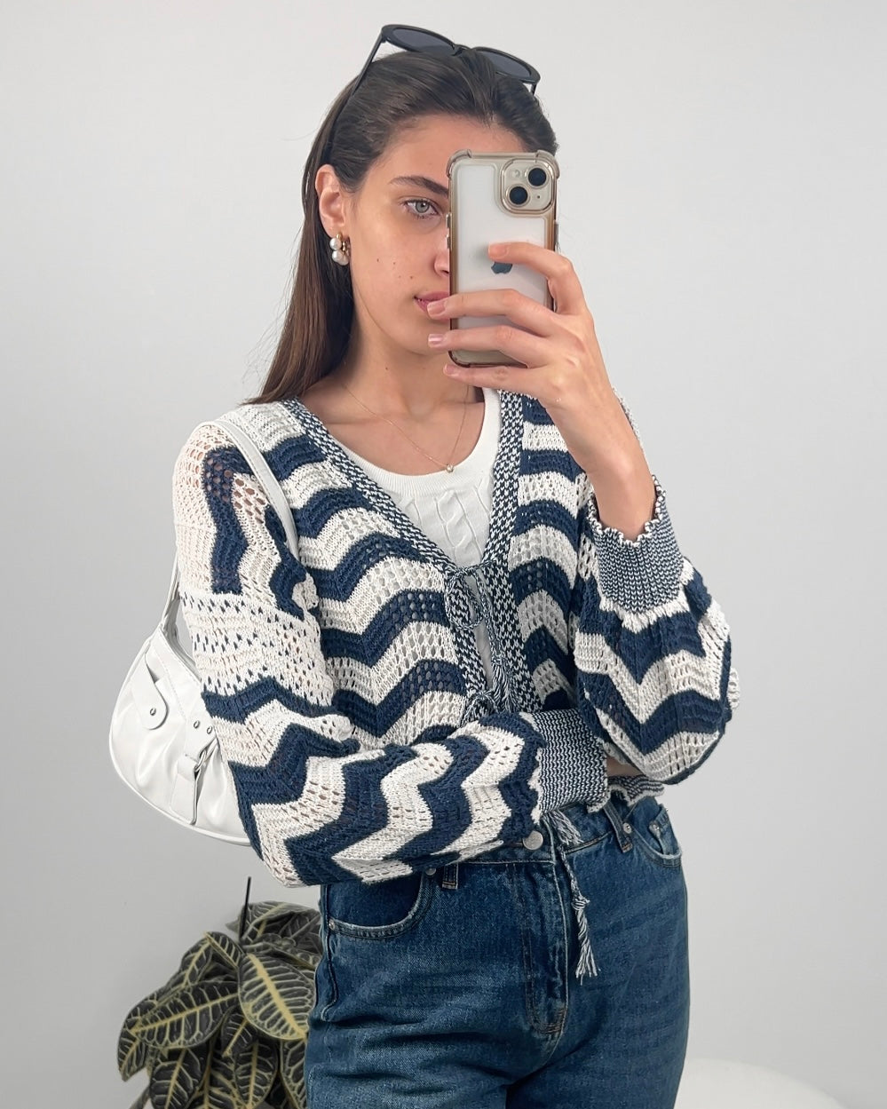 Patterned Knit Cardigan