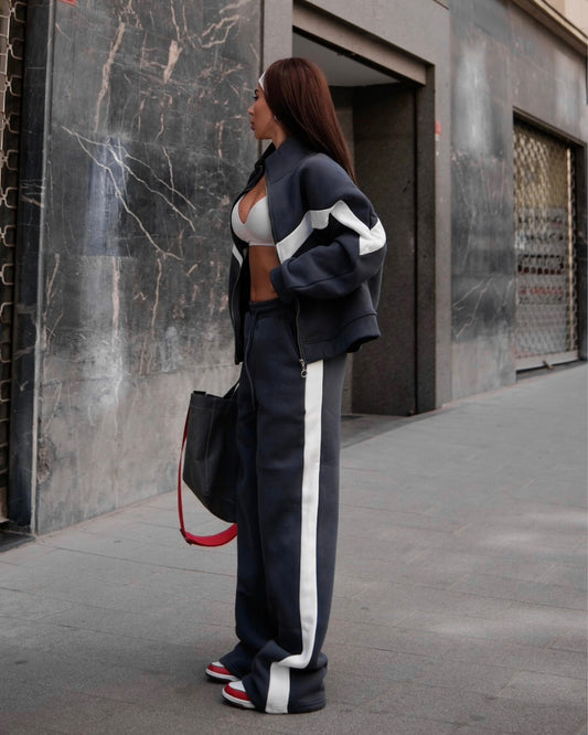 Navy Casual Loose Tracksuit