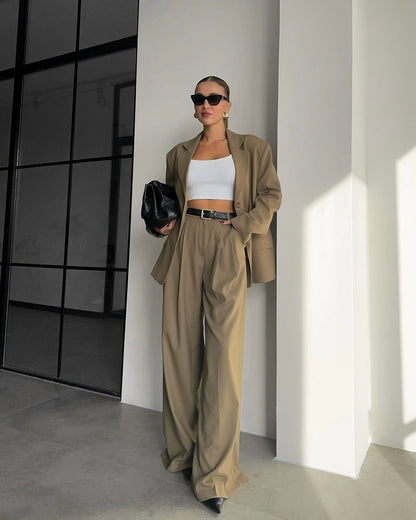 Timeless Oversized Beige Suit