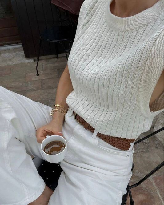 Ribbed Knitted Vest