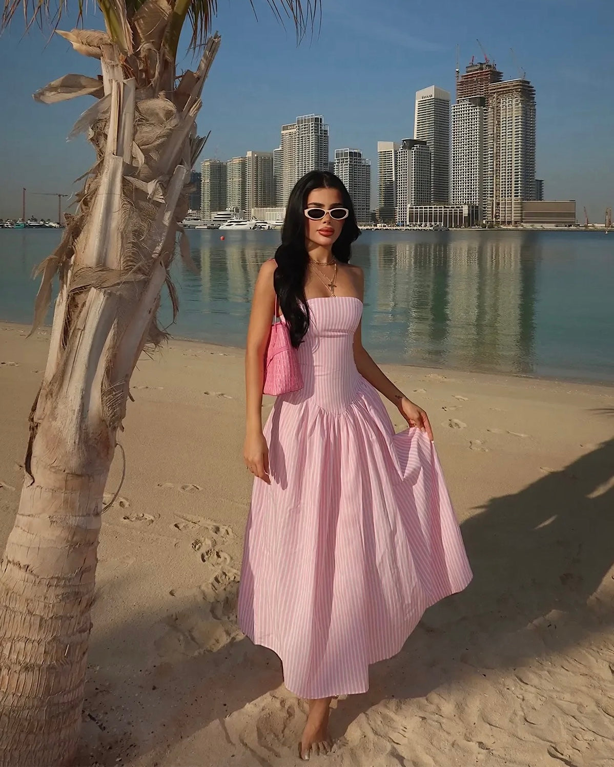 Elegant Pink Summer Dress | فستان صيفي وردي